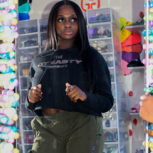 Womens Swarovski Crop Hoody