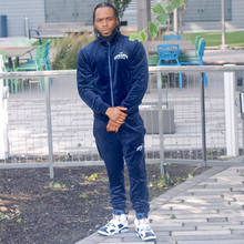 Load image into Gallery viewer, Navy Velour Pants
